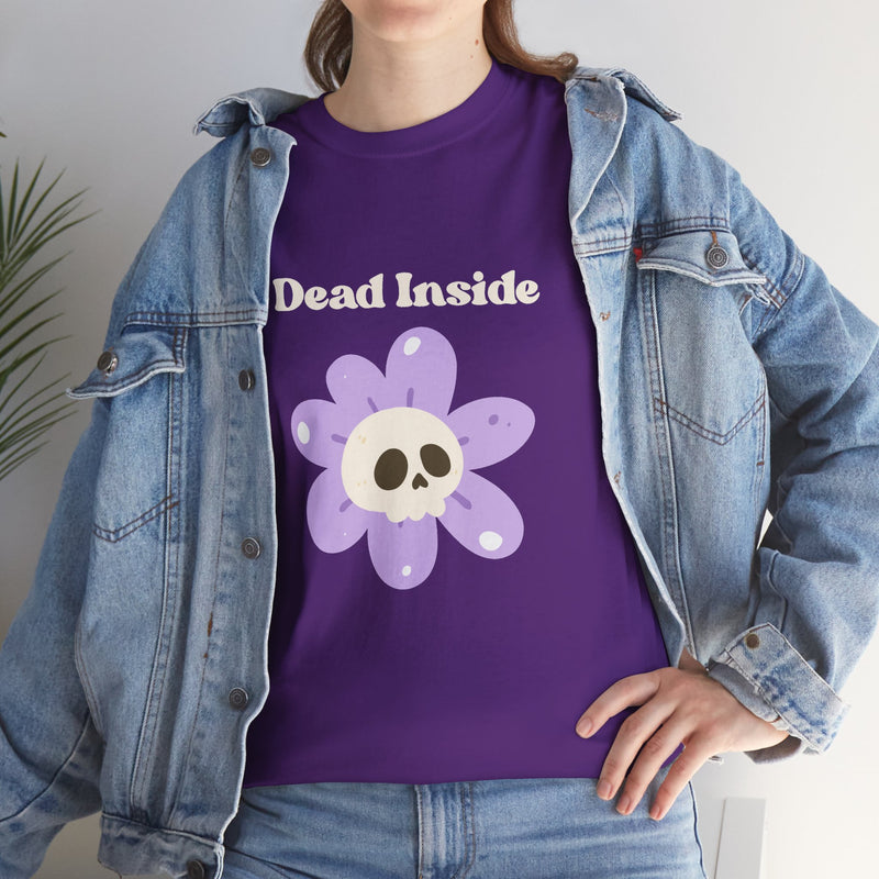 Graphic Tee — "Dead Inside" Skull Flower Mental Health Awareness T-Shirt