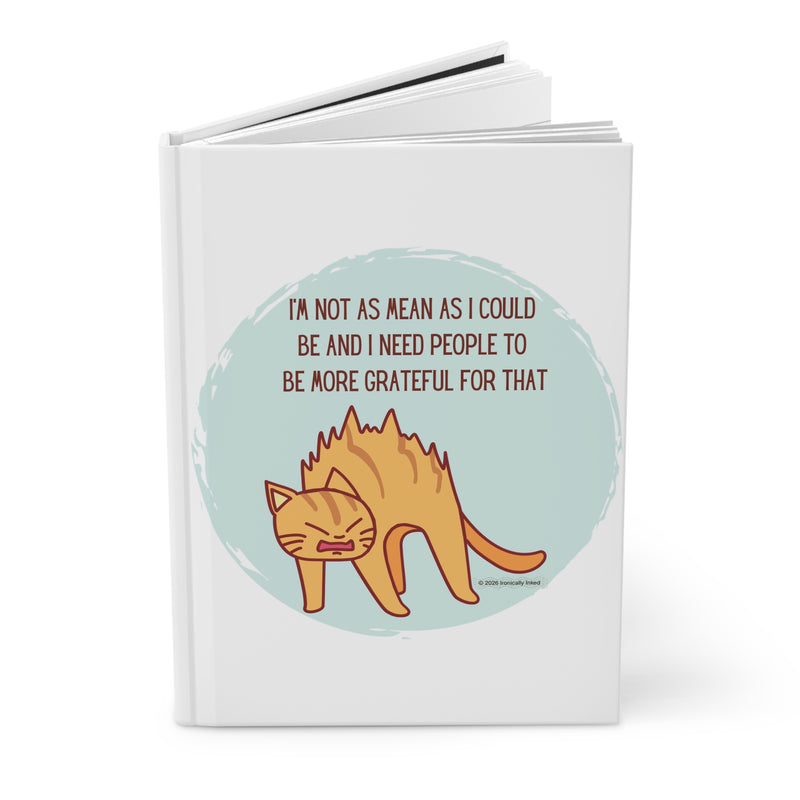 Grumpy Cat Hardcover Journal — "I'm Not As Mean As I Could Be" Lined Notebook