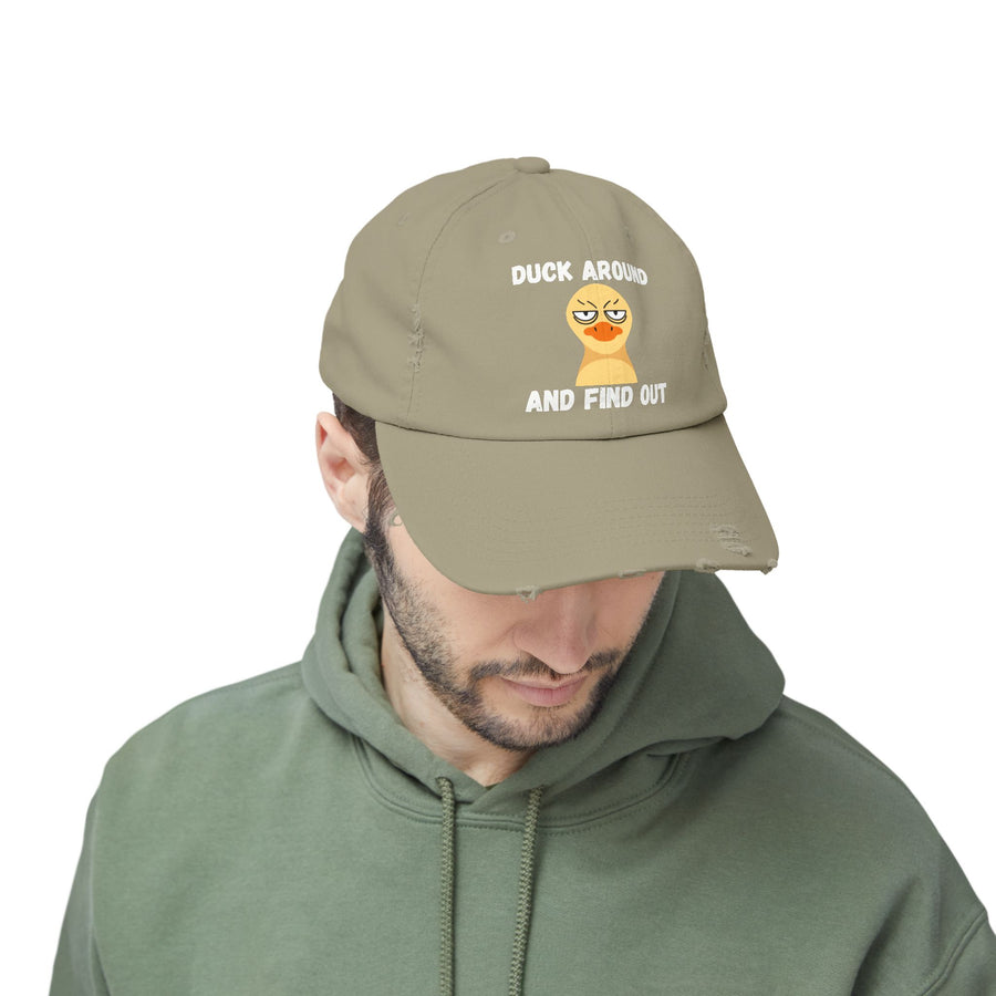 Baseball Hat "Duck Around and Find Out" Distressed Cap