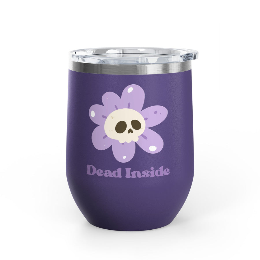 "Dead Inside" Floral Skull Wine Tumbler - Stainless Steel 12oz