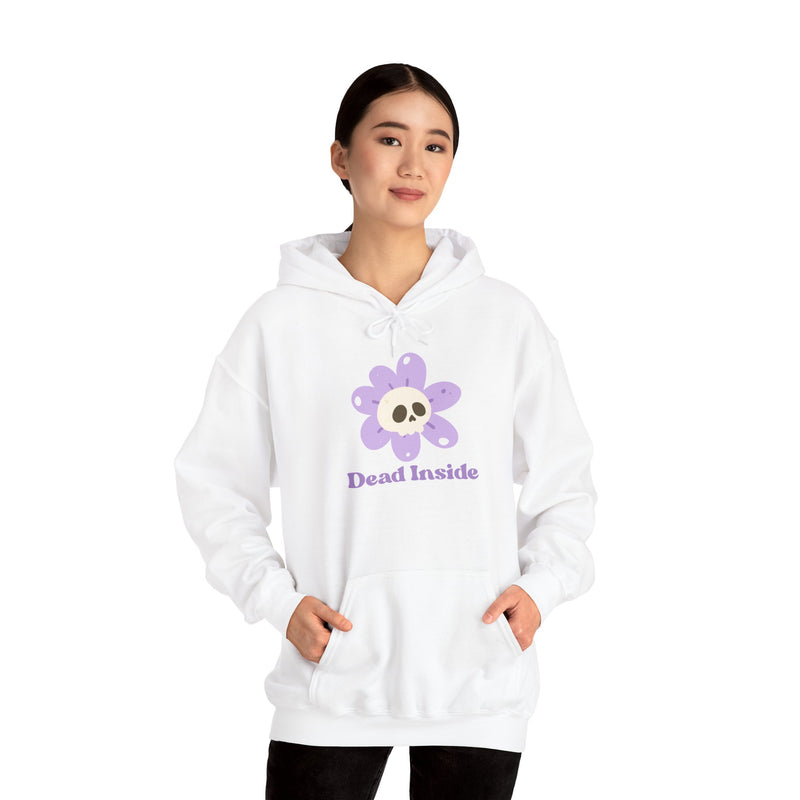 Graphic Floral Skull Hoodie "Dead Inside" - Unisex Heavy Blend™ Hooded Sweatshirt