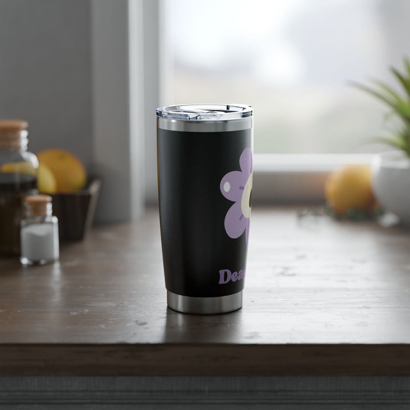 20oz Vagabond Tumbler — 'Dead Inside' Purple Skull Flower Traveler Mug