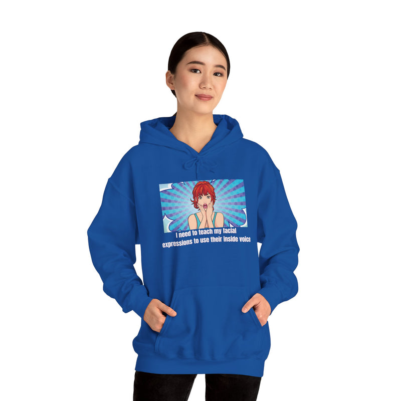 Pop Art Hoodie — 'Facial Expressions' Graphic Hooded Sweatshirt