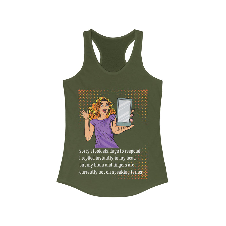 Message Delay - Women's Ideal Racerback Tank