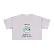 Women's Crop Tee — 'I'm Not Crazy! My Reality Is Just Different From Yours' Wonderland Graphic T-shirt Top