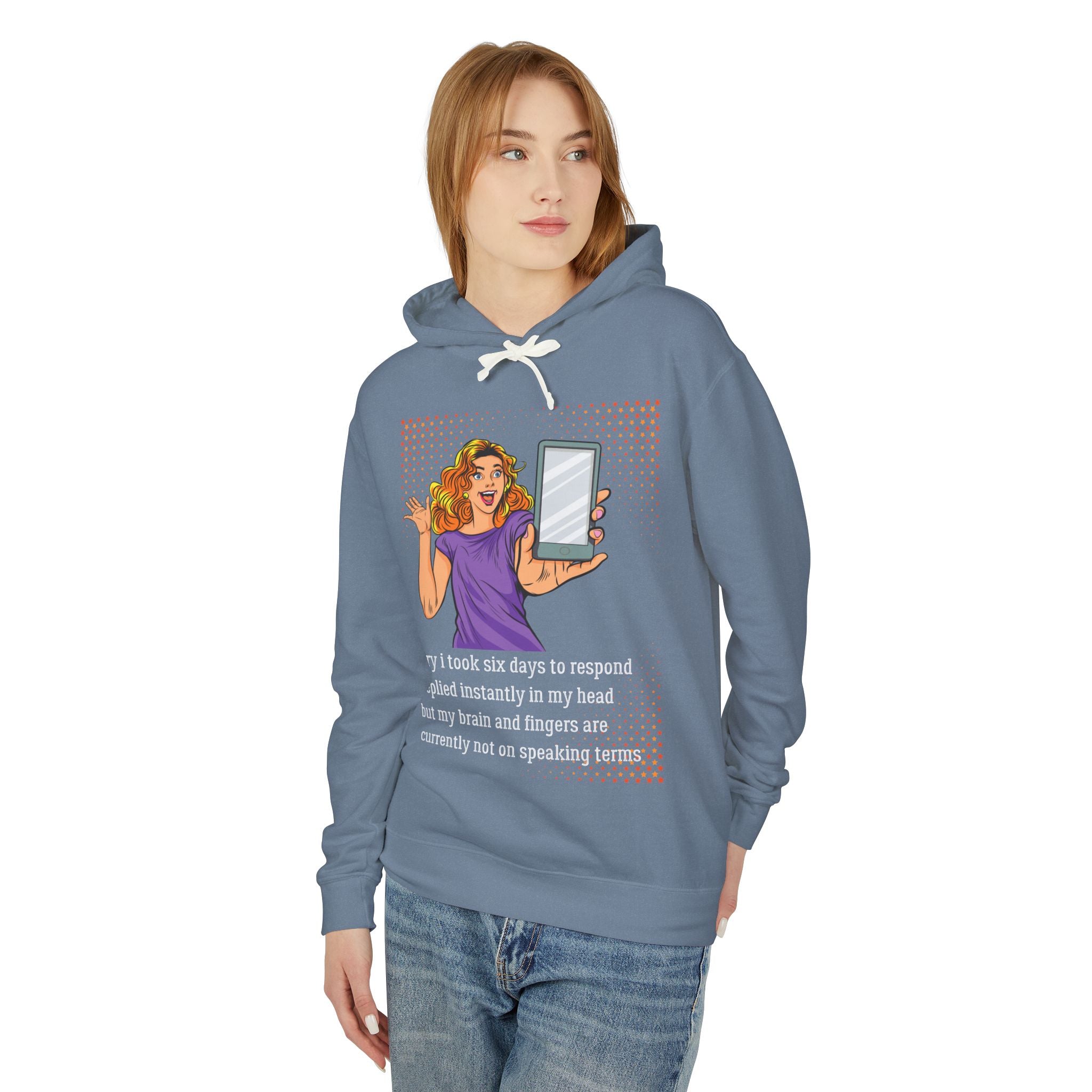 Message Delay - Unisex Lightweight Hooded Sweatshirt