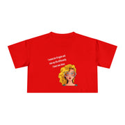 Women's Crop Tee — Retro Pop Art Girl 'I Wanna Be 14 Again' T-Shirt Top