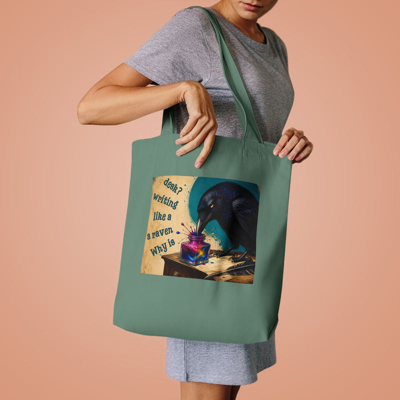Wonderland "Why is a Raven Like a Writing Desk?" Cotton Tote Bag