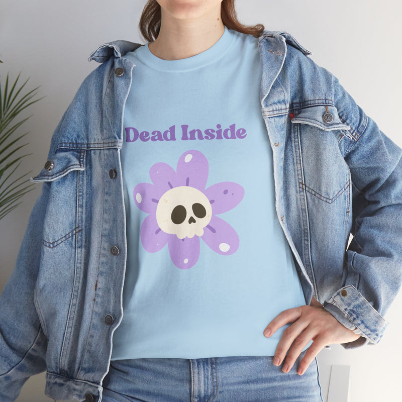 Graphic Tee — "Dead Inside" Skull Flower Mental Health Awareness T-Shirt