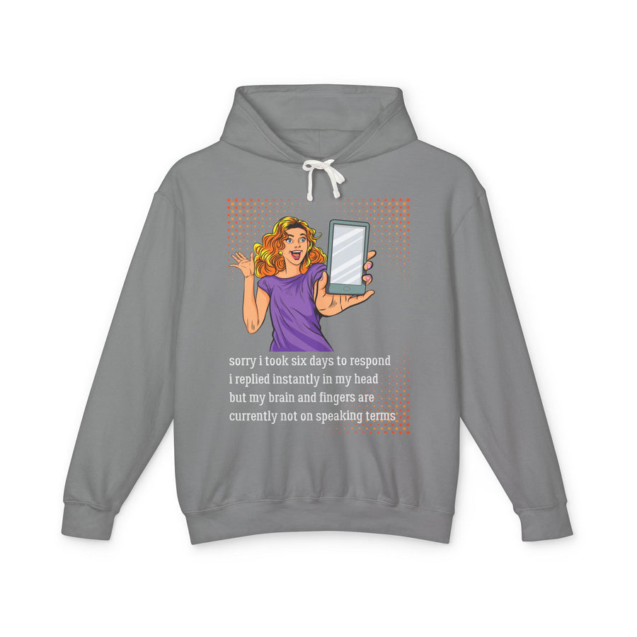 Message Delay - Unisex Lightweight Hooded Sweatshirt