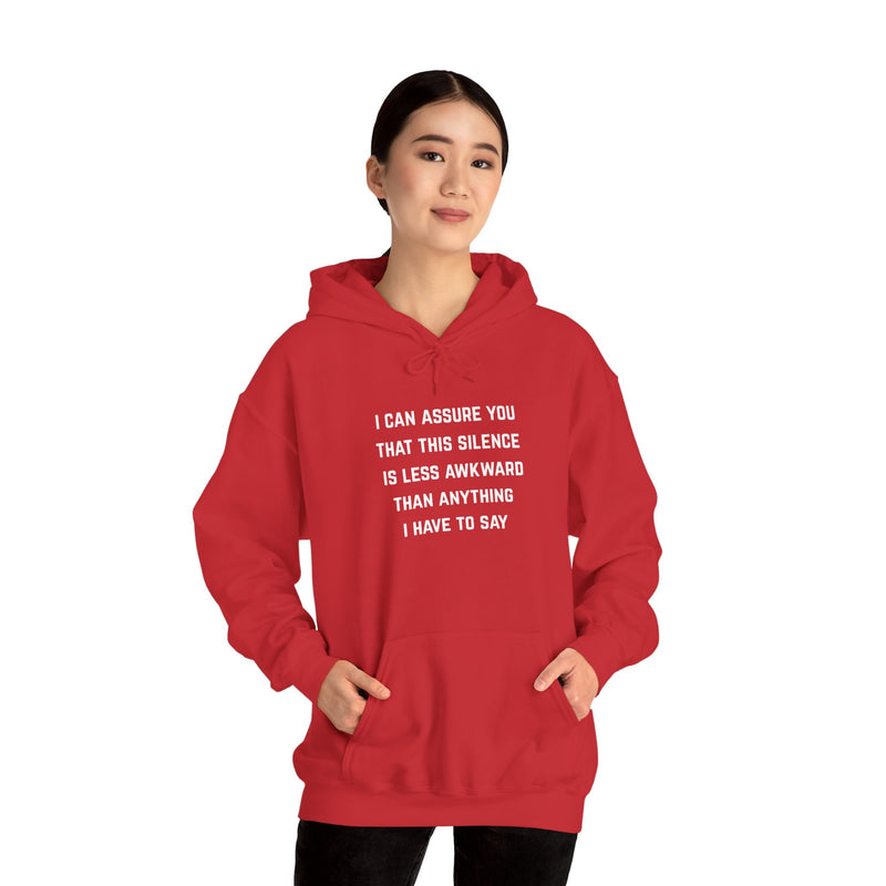 "Awkward Silence" Hoodie - Unisex Heavy Blend™ Minimalist Graphic Text Hooded Sweatshirt