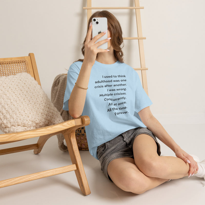 Minimalist Text Tee — 'Adulthood' Graphic T-Shirt