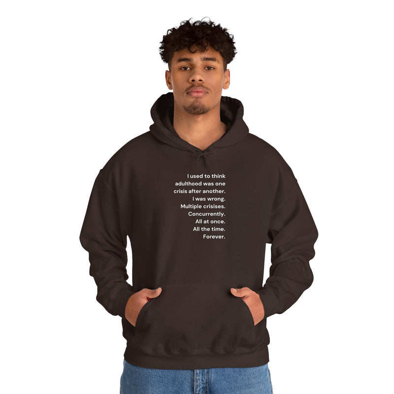 Graphic Text Hoodie — 'Adulthood' Hooded Sweatshirt