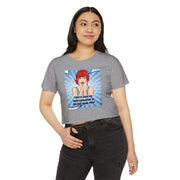 Festival Crop Top T-shirt — "I Need to Teach My Facial Expressions to Use Their Inside Voice" Pop Art Graphic Tee