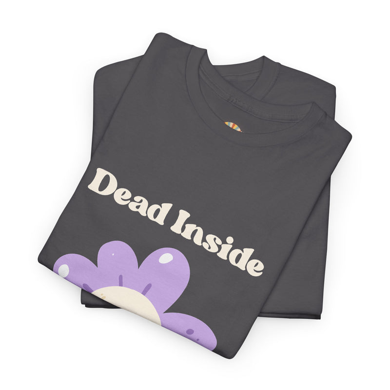 Graphic Tee — "Dead Inside" Skull Flower Mental Health Awareness T-Shirt