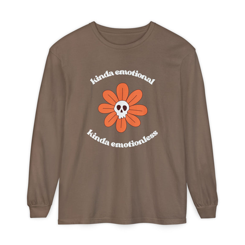 Daisy Skull T-Shirt "Kinda Emotional Kinda Emotionless" Long Sleeve Tee