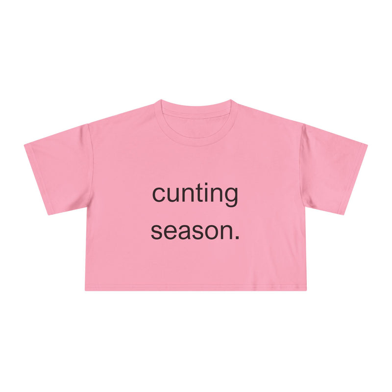 Statement Crop Tee — "Cunting Season" Subtle Minimalist Text T-shirt Top