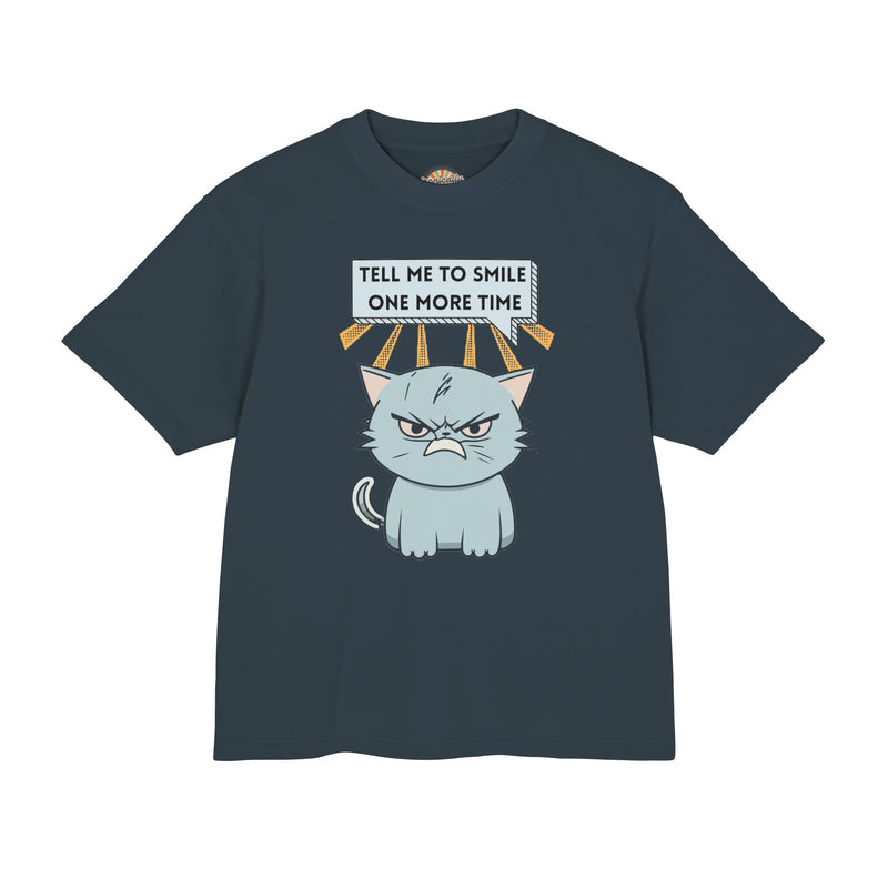 Grumpy Cat Garment Dyed Heavy Urban Tee "Tell Me to Smile One More Time"