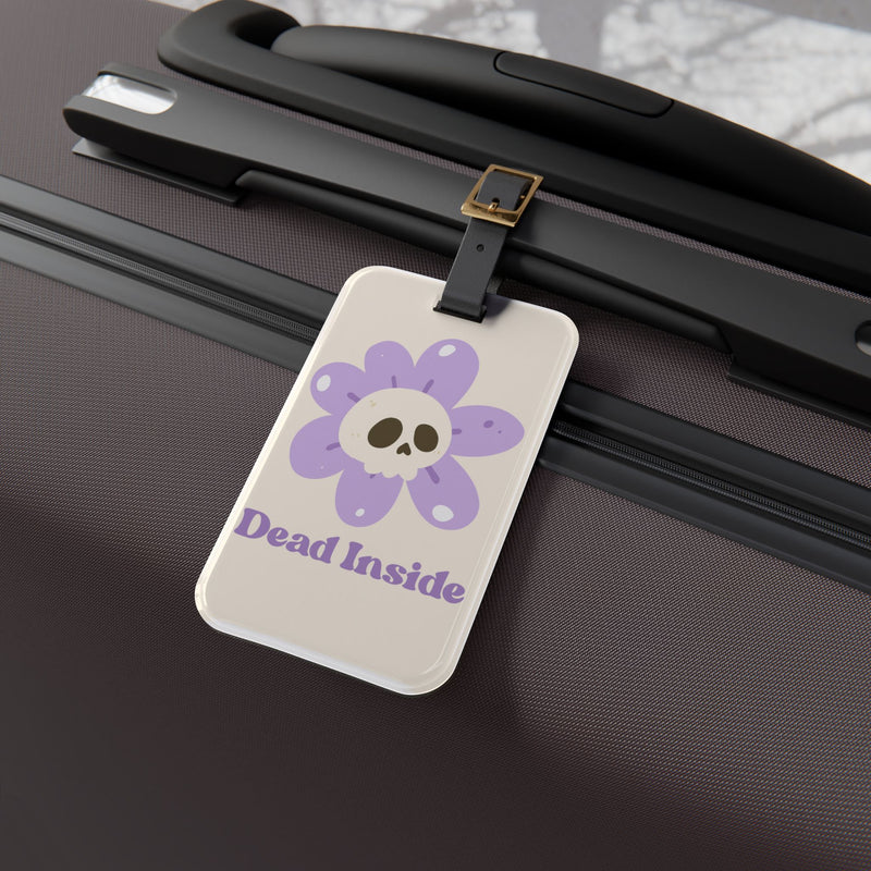 Dead Inside Floral Luggage Tag – Cute Skull Travel ID