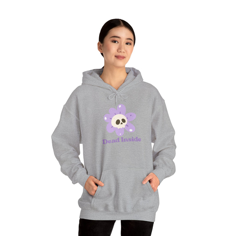 Graphic Floral Skull Hoodie "Dead Inside" - Unisex Heavy Blend™ Hooded Sweatshirt