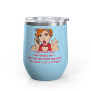 Responsible Adult Pop Art Wine Tumbler - Stainless Steel 12oz