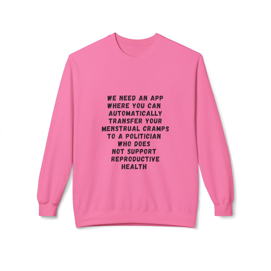 Transfer Menstrual Cramps - Unisex Midweight Softstyle Fleece Crewneck Sweatshirt