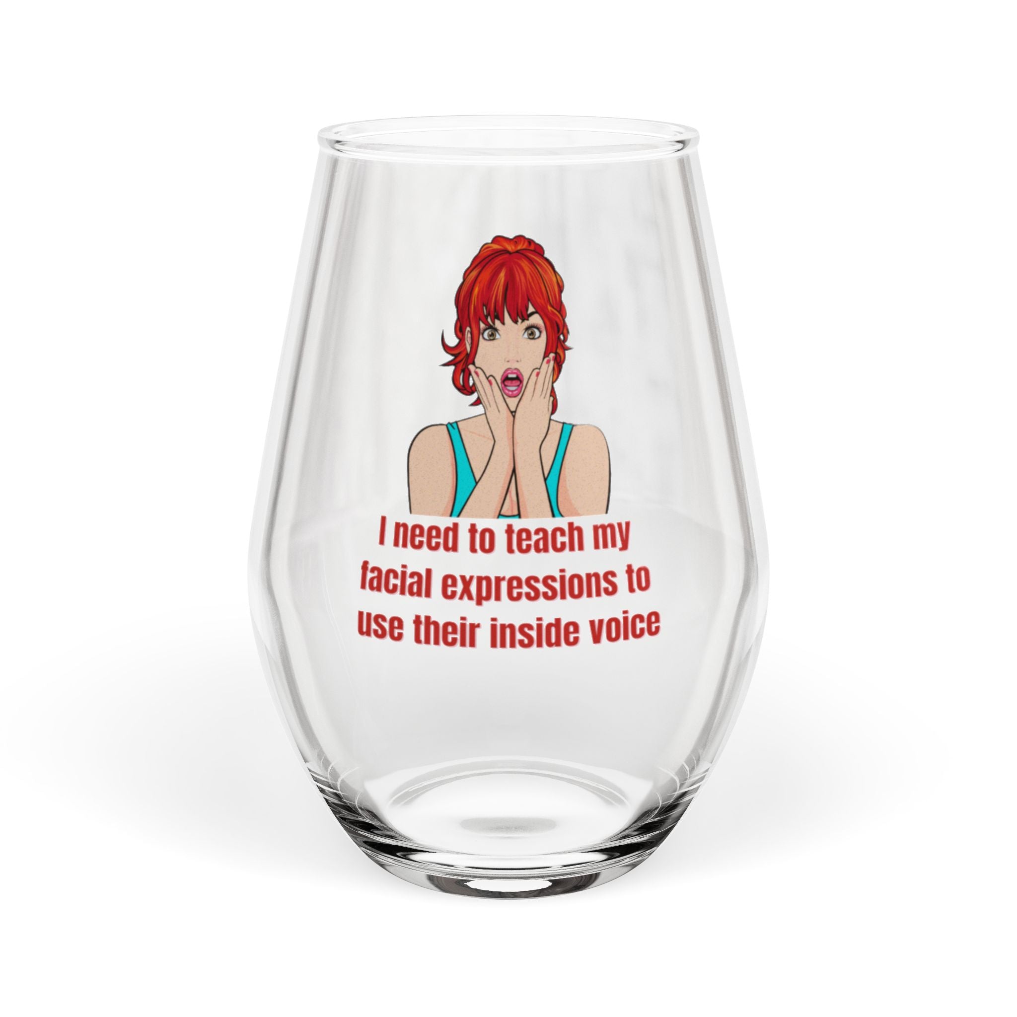 Pop Art Stemless Wine Glass – Facial Expressions