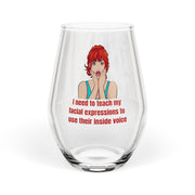 Pop Art Stemless Wine Glass – Facial Expressions