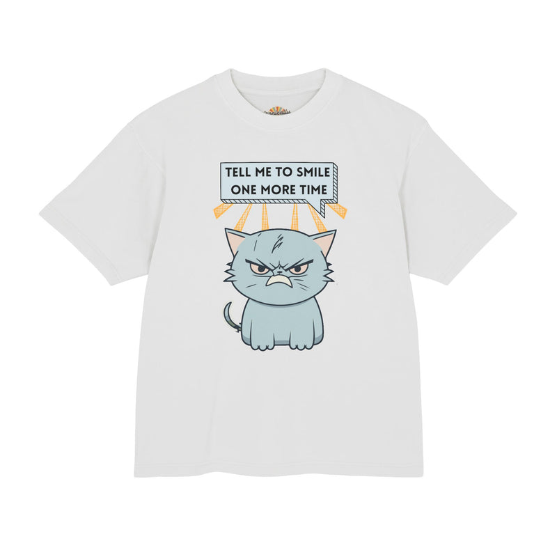 Grumpy Cat Garment Dyed Heavy Urban Tee "Tell Me to Smile One More Time"