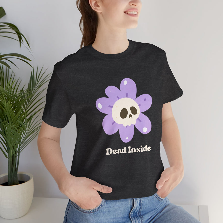 "Dead Inside" Skull Flower Tee — Mental Health Awareness T‑Shirt