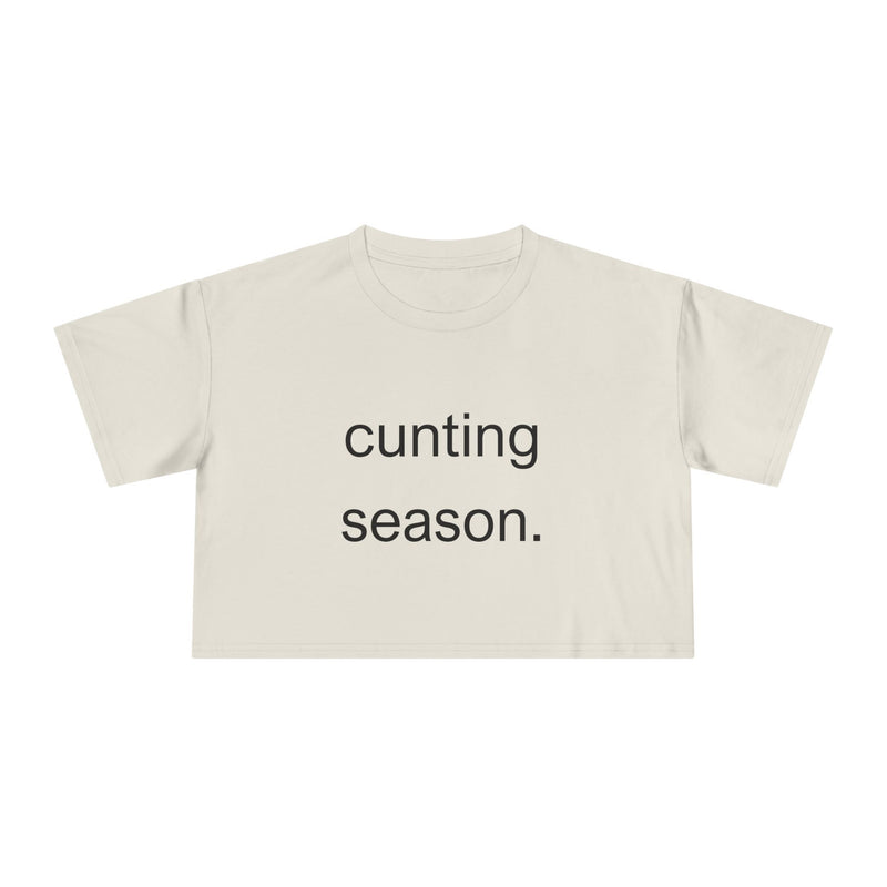 Statement Crop Tee — "Cunting Season" Subtle Minimalist Text T-shirt Top
