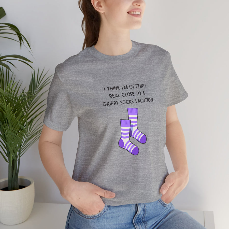 Graphic Tee - "Grippy Socks Vacation" Mental Health Awareness T-Shirt