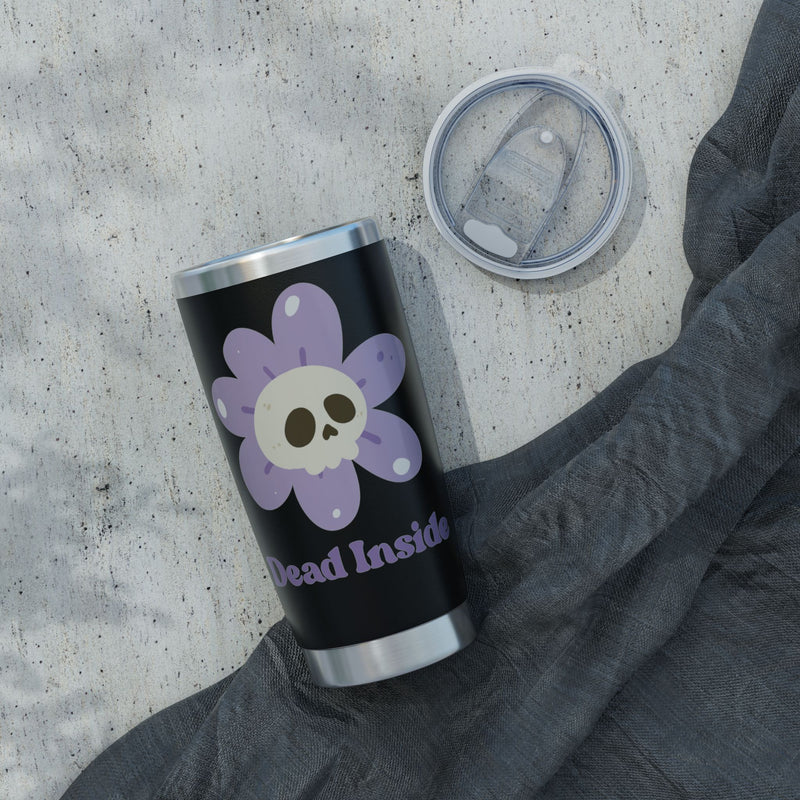 20oz Tumbler — 'Dead Inside' Purple Skull Flower Travel Mug