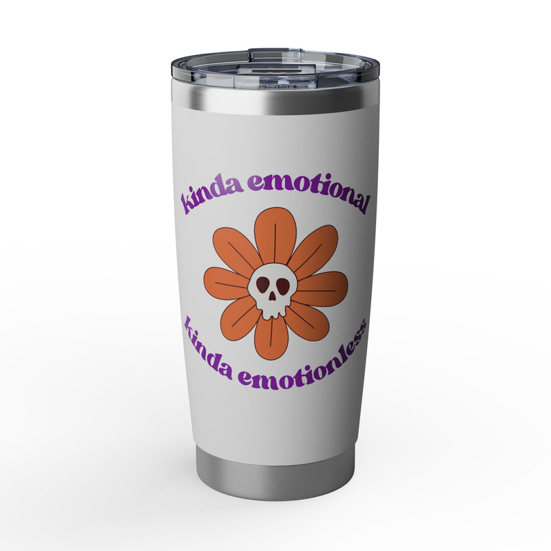 20oz Tumbler - "Kinda Emotional Kinda Emotionless" Flower Skull Insulated Travel Cup