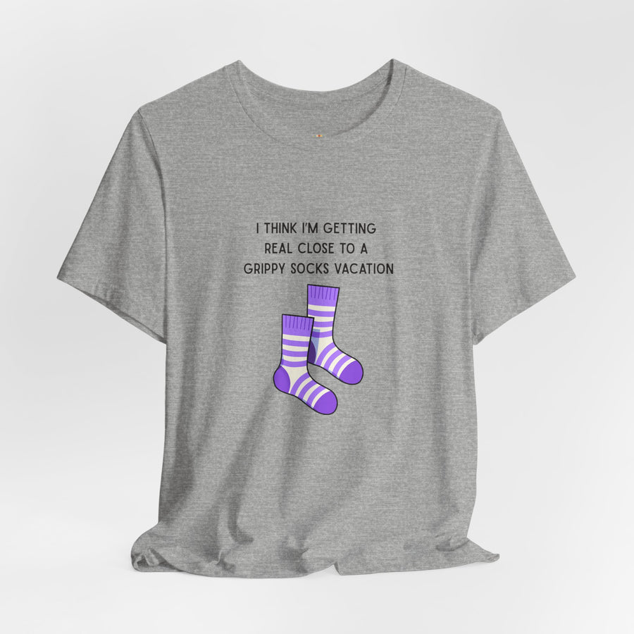 Graphic Tee - "Grippy Socks Vacation" Mental Health Awareness T-Shirt