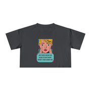Women's Crop Tee — Pop Art "Why Does Drunk Me Always Have More Money Than Sober Me?" Graphic T-Shirt Top