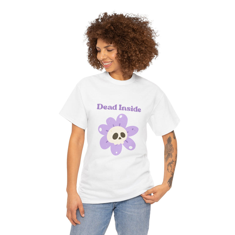 Graphic Tee — "Dead Inside" Skull Flower Mental Health Awareness T-Shirt