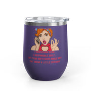 Responsible Adult Pop Art Wine Tumbler - Stainless Steel 12oz
