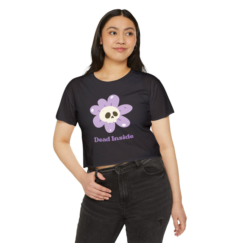 Women's Festival Crop Top - "Dead Inside" Graphic Tee