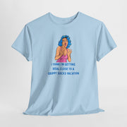 Pop Art Tee - "Grippy Socks Vacation" Mental Health Awareness Graphic T-Shirt