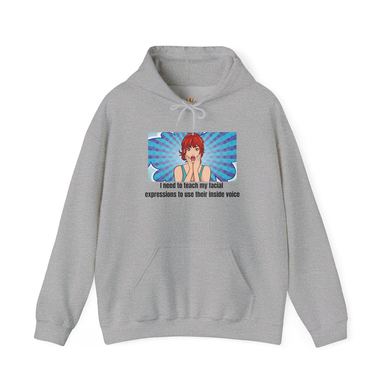 Pop Art Hoodie — 'Facial Expressions' Graphic Hooded Sweatshirt