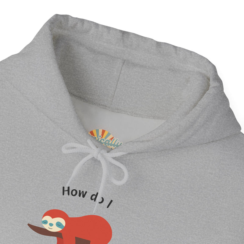 Graphic Sloth Hoodie — “How Do I Uninstall Anxiety?” Unisex Hooded Sweatshirt