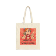 Tote Bag - Retro Pop Art Phone Woman "I Understand Being A Responsible Adult..." Cotton Canvas Tote