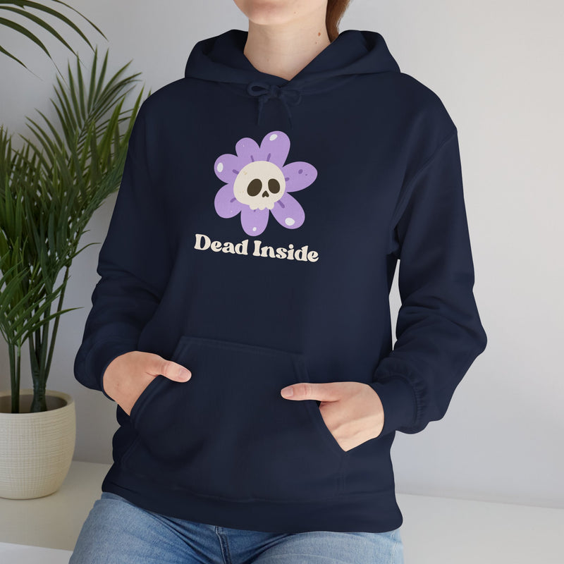 Graphic Floral Skull Hoodie "Dead Inside" - Unisex Heavy Blend™ Hooded Sweatshirt