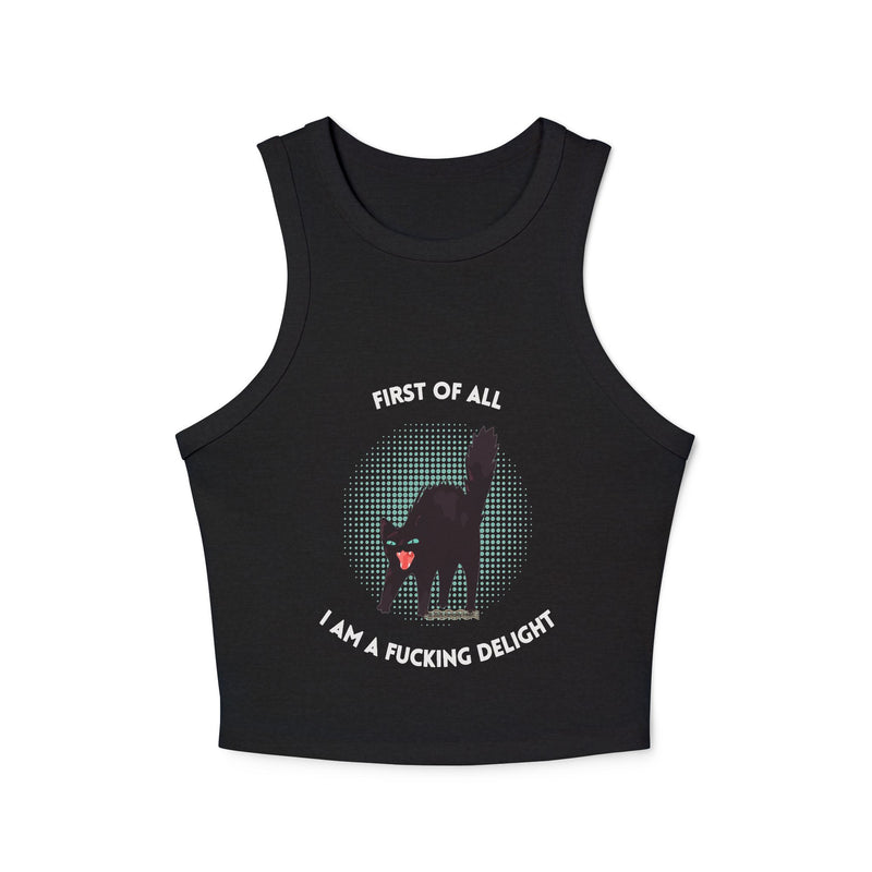 Sassy Black Cat Racer Tank