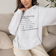 Graphic Hoodie — Minimalist 'the fuckening' Definition Hooded Sweatshirt