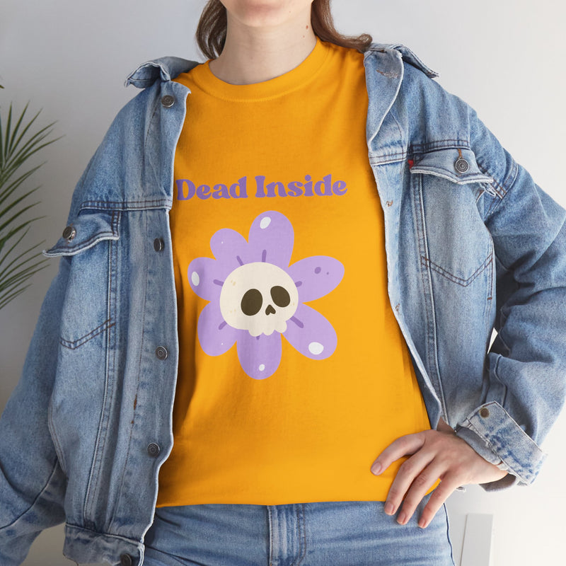 Graphic Tee — "Dead Inside" Skull Flower Mental Health Awareness T-Shirt
