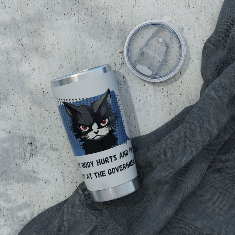 Black Cat Vagabond 20oz Tumbler — Grumpy Cat Travel Mug