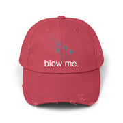"Blow Me" Dandelion Cap — Distressed Baseball Hat