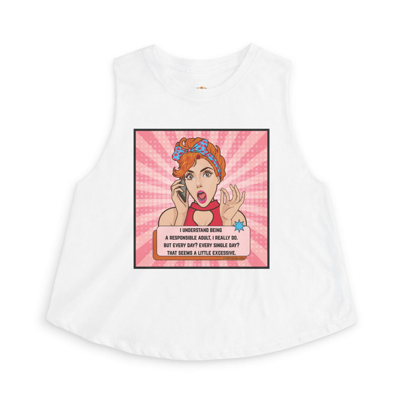 Crop Top - Retro Pop Art "I Understand Being A Responsible Adult..." Graphic Tank